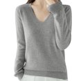 thumbnail image 4 of Mgmyaa Women's Knitted Sweater Long Sleeve V Neck Pullover Casual Tops for Fall Winter, 4 of 6