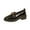 Black, variant on Women's Casual Versatile Cool British Style Loafers Fall And Winter Style Comfortable High-End Heel Round Toe Flat Shoes. Black 7