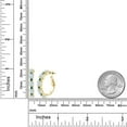 thumbnail image 2 of Gem Stone King 18K Yellow Gold Plated Silver Sky Blue Aquamarine and Blue Diamond Hoop Earrings for Women (2.76 Cttw, Round 4MM and 1.9MM, Gemstone Birthstone 1 inch Diameter), 2 of 4