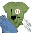 thumbnail image 4 of Tiqkatyck Womens Tops Clearance, Women's Baseball Print Loose T Shirt Short Sleeve Top, Summer Tops for Women, Long Sleeve Shirts for Women Army Green, 4 of 4