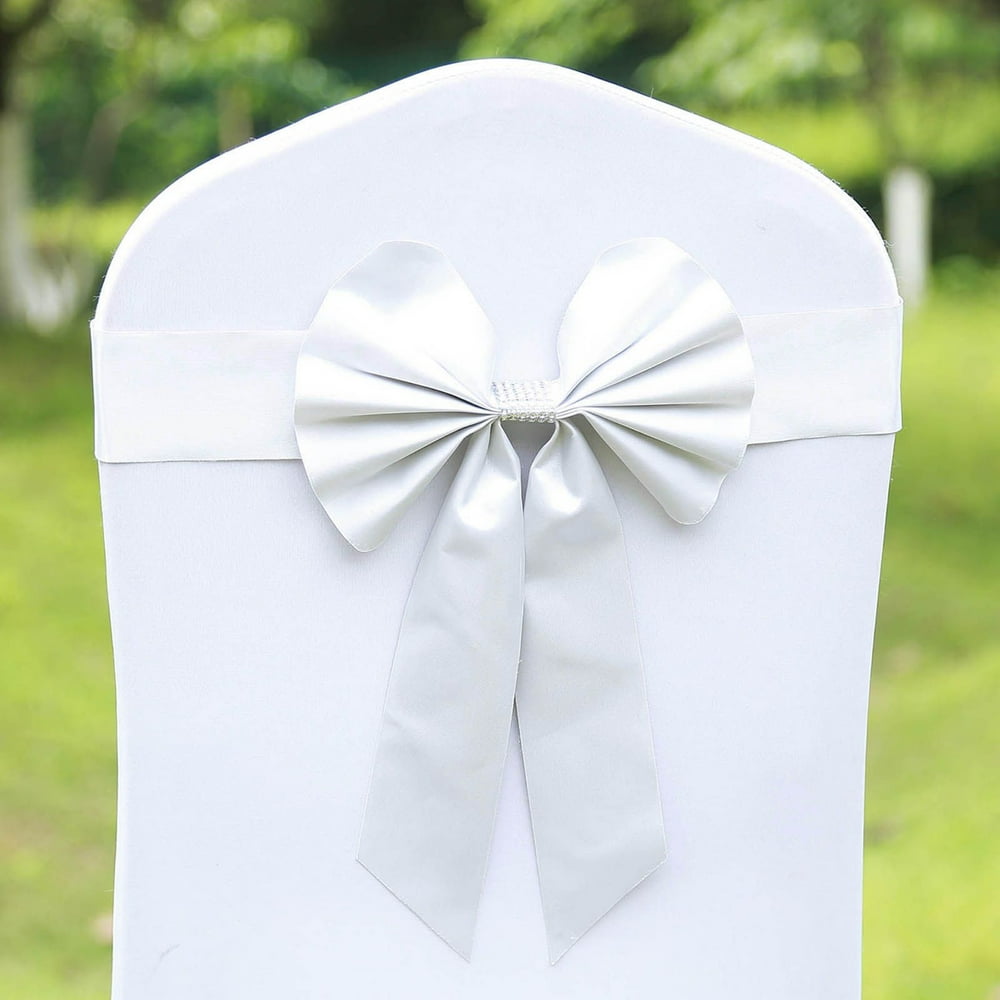 Efavormart 5 Pack White Reversible Chair Sashes with Buckle Double