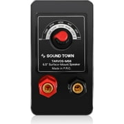 Sound Town Commercial Restaurant Bluetooth Amplifier + Surface-Mount Speaker Set, with One 6-Zone 70V/100V Amplifier with Bluetooth, 4 x 5.25-Inch Surface-Mount Speakers, Black (PAC180X4MS5B)