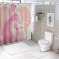 thumbnail image 7 of JEUXUS Cute Mother Kangaroo with Her Child Animals Bathroom Shower Curtain Set with Hooks White, 7 of 7