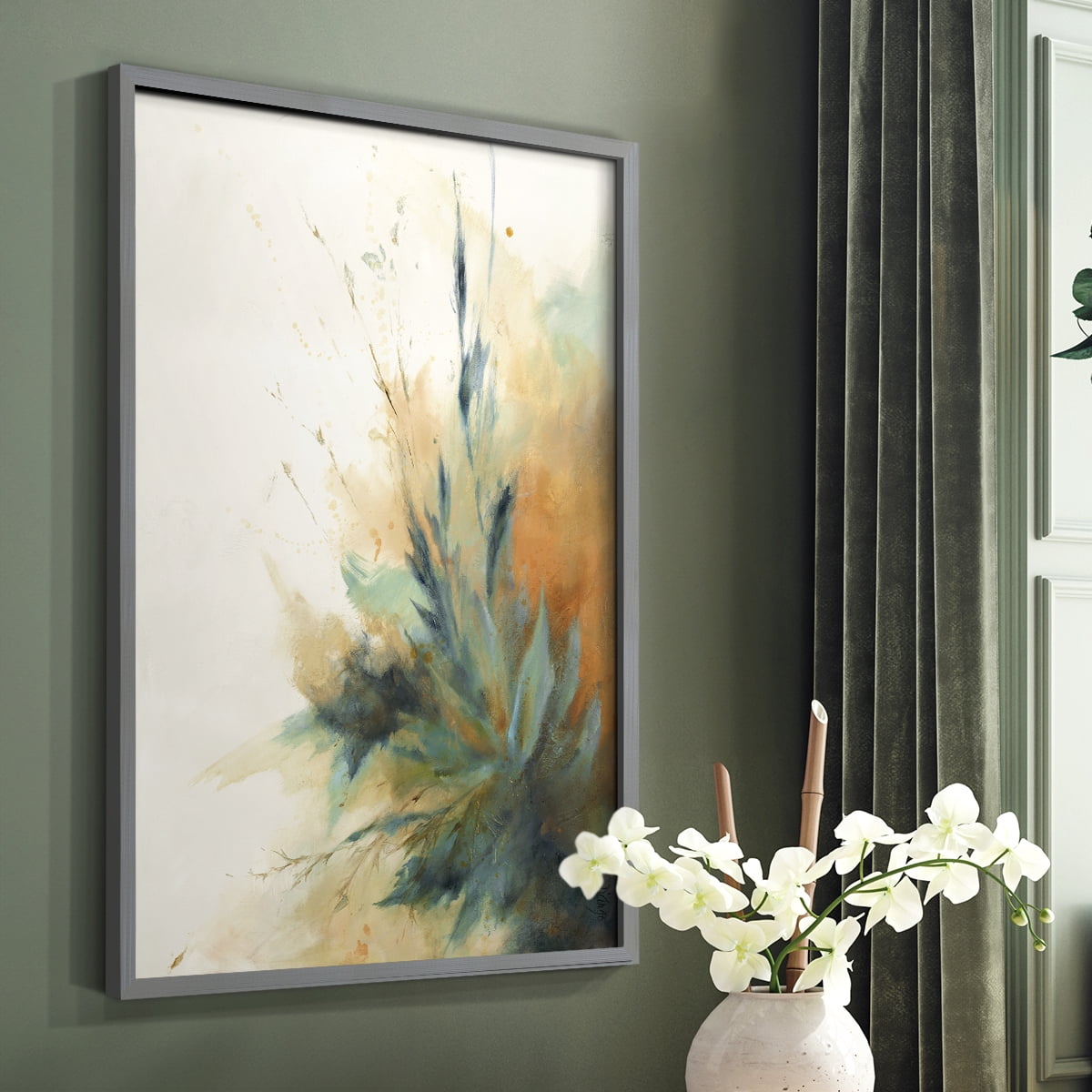 Desert Song II Framed Print in Gray Solid Wood Framed Print No Nail Hanging