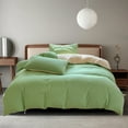 thumbnail image 2 of Gallickan King Bedding Sets of 4, Soft Bed Sheet Set, Lightweight Cotton - Modern Style Solid Color Quilt Set for All Season, 1 Sheet, 1 Quilt Cover, 2 Pillowcase, Green, 2 of 9