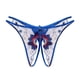 thumbnail image 1 of Gibobby Calzoncillos de encaje para mujer Mujeres cintura Sexy flor bordado ahueca hacia fuera malla transparente Tanga abierta ropa interior libre(Azul,Talla única), 1 of 3