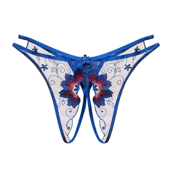 kamemir High Waisted Underwear for Women Cotton Thong Panty Women's and Women's (Blue,One Size)