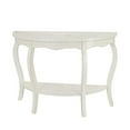thumbnail image 5 of Pemberly Row Antiqued Carved Transitional Wood/Glass Console Table in White, 5 of 6