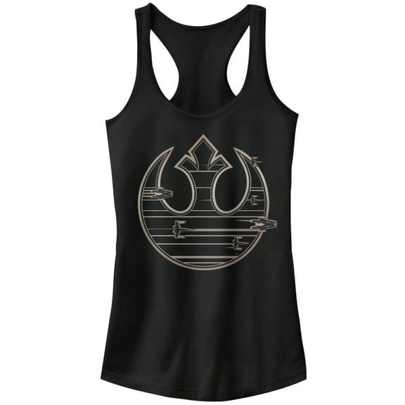 Junior's Star Wars The Last Jedi Rebel Logo Streak  Racerback Tank Top Black Medium