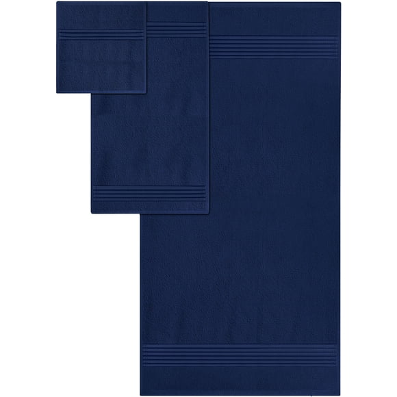 Utopia Towels 8-Piece Premium Towel Set, 2 Bath Towels, 2 Hand Towels, and 4 Wash cloths, 100% Ring Spun cotton Highly Absorbent Towels for Bathroom, Sports, and Hotel (Navy)