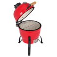 thumbnail image 6 of Kamado Charcoal BBQ Grill, Heavy Duty Ceramic Barbecue Smoker and Roaster with Built-in Thermometer and Stainless Steel Grate (13 Inch Handle, Red), 6 of 7