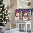 thumbnail image 3 of Christmas Red Snowman Chair Covers Set of 6 Winter Snowflakes Xmas Tree Blue Chair Back Covers Stretch Removable Washable Slipcovers Protector for Dining Room Kitchen Party Decor, 3 of 5