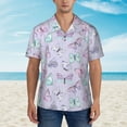 thumbnail image 5 of Uemuo Purple Butterfly Printed Regular Fit Short Sleeve Casual Hawaiian Shirt for Men,Aloha shirt,Tropical shirt,Floral print shirt,Vacation Beach shirt-X-Large, 5 of 9