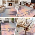 thumbnail image 5 of 5'x7' Area Rugs for Living Room Bedroom, Pink Winter Landscapes Washable Rug Carpet Runner Indoor Outdoor, Nature Snow Forest Sunset Non Slip Floor Mats Area Rug for Kitchen, Nursery, 5 of 8