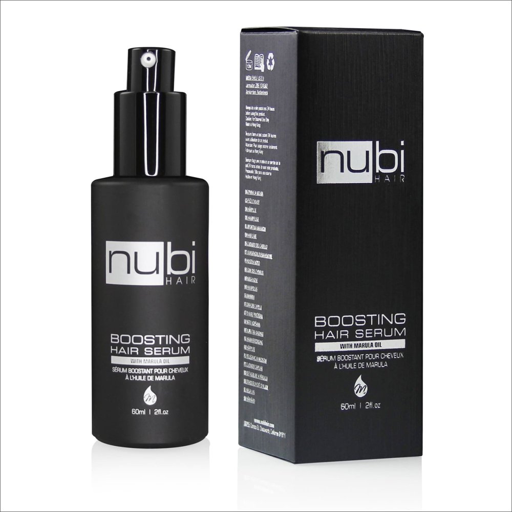 Nubi Boosting Hair Serum with Marula Oil, Vitamin E and Aloe Vera, 2 Fl. Oz./ 60 Ml 1 Pack