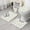Dinosaur and Pineapple White Pattern, variant on Dinosaur and Palm Navy Pattern 3 Piece Bathroom Rug Set, Non Slip Absorbent Bath Mats with U-Shaped Contour Rug and Toilet Lid Cover