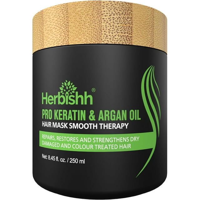 Mascarilla de argan para el cabello Herbishh Acondicionamiento profundo e hidratación Sin siliconas sin sulfatos sin parabenos 250 gm