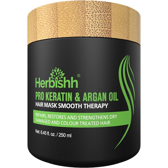 Mascarilla de argan para el cabello Herbishh Acondicionamiento profundo e hidratación Sin siliconas sin sulfatos sin parabenos 250 gm