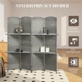 thumbnail image 4 of HOMCOM Folding Privacy Screen with Shelves, 4 Panel Room Divider, Grey, 4 of 10