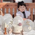 thumbnail image 4 of Rustic Wood Cake Stand, 8.3in Diameter, Perfect For Birthday Party Wedding With Raised Design, 4 of 8