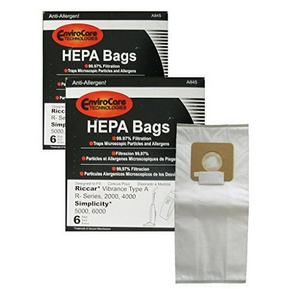 EnviroCare Replacement HEPA Vacuum Bags for Compatible with Riccar 2000, 4000 and Vibrance Serie