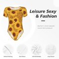 thumbnail image 6 of Rateoe Yellow Leopard Print Sunflower Printed Women Rash Guard Short Sleeve,Tummy control Swimsuit Surfing Swimsuit Bathing Suit Short-sleeved Onesie UPF 50+, 6 of 6