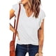 thumbnail image 3 of Camisa con cuello en V para mujer, blusa de verano para mujer, blusa con mangas con volantes en V, blusa con cuello en V para mujer, rendimiento potente, 3 of 4