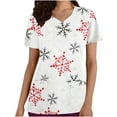 thumbnail image 2 of TMOYZQ Christmas Scrubs for Women, Womens Gnome Elf Print Professional Scrubs Tops Short Sleeve V Neck Nursing Workwear Tunic Working Uniform Medical Blouse with Pockets, 2 of 5