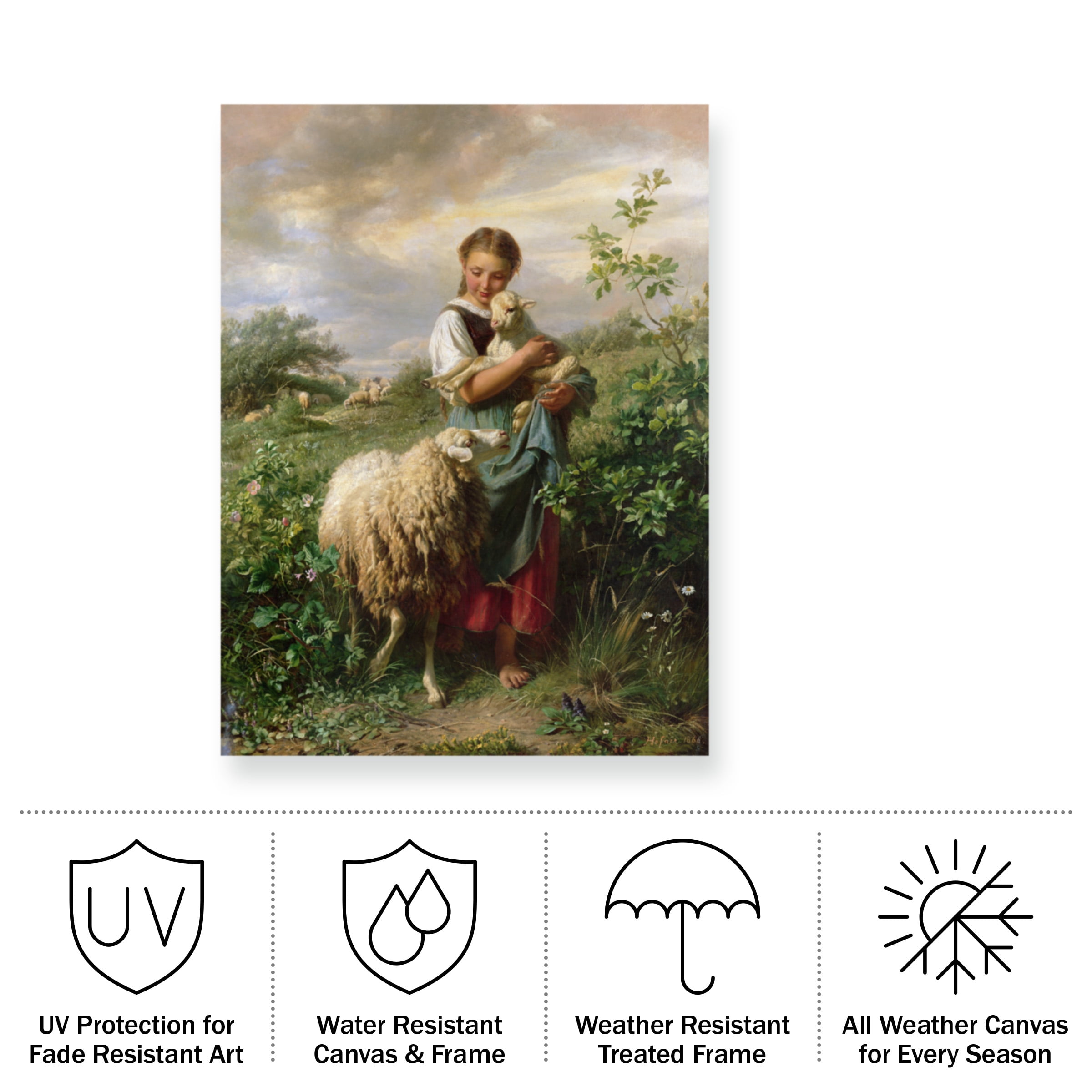 Johann Hofner 'The Shepherdess 1866' Outdoor All-Weather Wall Decor