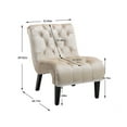 thumbnail image 4 of Tcbosik Accent Armless Chair, Upholstered Velvet Living Room Chair with Button Tufted Back, Comfy Lounge Chair for Bedroom, Beige, 4 of 9