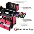 thumbnail image 4 of Byootique Rolling Makeup Train Case Cosmetic Storage Organizer Trolley 2 Drawers, 4 of 8