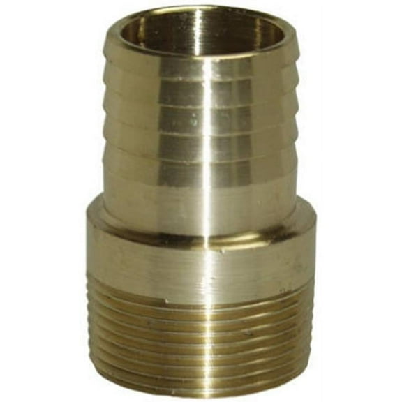 Water Source MA100NL Male Adapter with Barbed End, Yellow Brass, 1 In. - Quantity 1