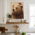 thumbnail image 4 of Canvas Wall Art, Cute Bear Framed Canvas Prints for Bedroom Living Room, Christmas Hat Wild Snowy Winter Rustic Large Gallery Wrapped Wall Decor for Home Office, Gifts, 18"x24" Ship Next Day, 4 of 9