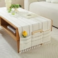 thumbnail image 1 of WCHUANG Coffee Table Cloth, Table Cover with Pockets and Tassel, Cotton Linen Rectangle Tablecloths Washer Dryer Fridge Top Dust Cover, 1 of 5