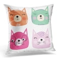 thumbnail image 1 of BOSDECO Face Cute Cats Cartoon Funny Character Little Pillowcase Pillow Cover Cushion Case 16x16 inch, 1 of 1