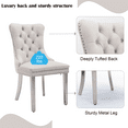 thumbnail image 4 of Dining Chairs, Accent Diner Chairs with Nailhead Trim and Back Ring Pull, Velvet Fabric Dining Room Chairs, Side Chair Kitchen Chairs with Chrome Stainless Steel Plating Legs (Set of 8), 4 of 9