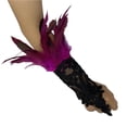 thumbnail image 2 of WHEANG Lace Decor Single Glove for Women Men Soft Stretchy Comfort Lace Gloves Women's Fingerless Gloves Elegant Gown Accessories Performance Fingerless Gloves Hot Pink Summer Sales Under $2, 2 of 4