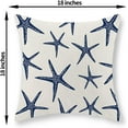 thumbnail image 6 of Navy Blue Starfish Pillow Covers 18x18 Inch Set of 2 Coastal Throw Pillows Summer Nautical Ocean Beach Theme Decorative Pillowcase Outdoor Farmhouse Decor Cushion Case for Couch Home Bedroom, 6 of 7