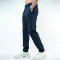 thumbnail image 4 of XDZJLR Mens Pants Casual Split Patchwork Design Outdoor Loose Solid Color Pocket Workwear Elastic Waist Pocket Design Trousers, 4 of 4