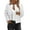White, variant on Women Casual Jackets Cropped Bomber Solid Color Long Sleeve Coat Fall Outwear with Pockets Cold Weather Clothes