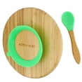 thumbnail image 2 of Acorn Baby Bamboo Toddler Plates with Spoon in Green - Baby Plates with Suction, 2 of 2