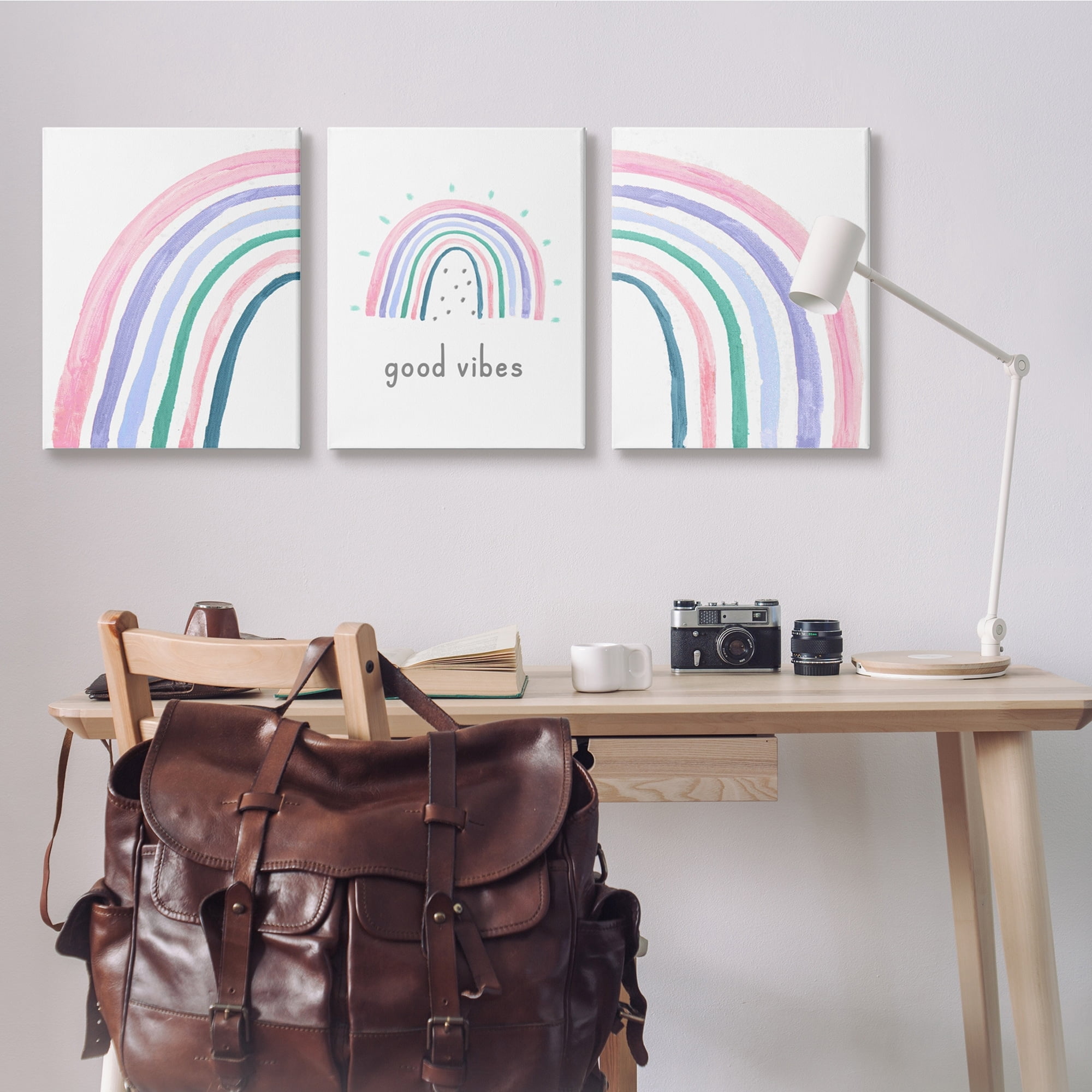 Stupell Industries Playful Good Vibes Rainbow Pastel Pink Purple Arches, 24 x 30, Design by Daphne Polselli
