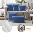 thumbnail image 5 of Dark Blue Retro Greek Key Outdoor Pillow Covers 16x16 Set of 2,Waterproof Patio Throw Pillowcase Protectors,Geometric Greece Ancient Rustic Decorative Pillow Shams Cushion Covers for Seat Bed Couch, 5 of 8