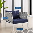 thumbnail image 4 of Modway Harmony 3-Piece  Sunbrella® Outdoor Patio Aluminum Seating Set in Gray Navy, 4 of 10