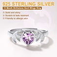 thumbnail image 6 of U7 Birthstone Heart Ring for Women Teen Gilrs 925 Sterling Silver Band Rings June Alexandrite Crystal Gemstone Ring Jewelry Birthday Gift for Daughter Wife, 6 of 9