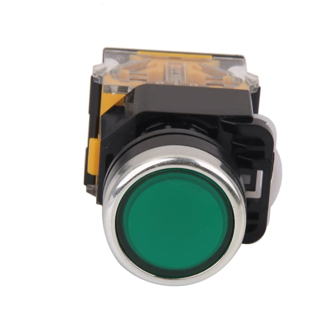 DYNWAVECA 660V 10A Interrupteur Rond Momentané Vert Sans Bouton NC Alimentation Lourde DIY