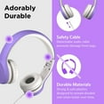 thumbnail image 5 of LilGadgets Connect+ Kids Headphones Wired with Microphone, Volume Limiting for Safe Listening, Adjustable Headband, Cushioned Earpads for Comfort, Headphones for Kids for School, Purple, 5 of 9