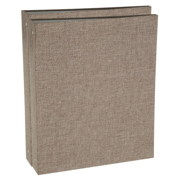 Uxcell 3 Ring Binder, 2 Pcs A4 Size Flexible Round Binder Big Capacity Linen Planner Binder for Business Home Classroom, Dark Gray