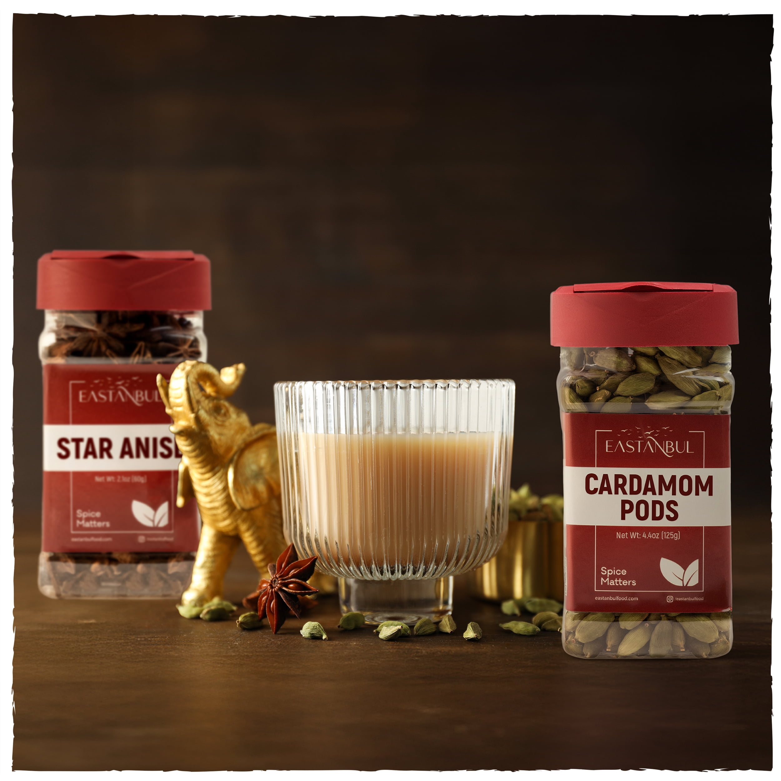 Eastanbul Cardamom Pods, 4.4oz and Star Anise, 2.1oz, Spice Buddies