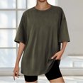thumbnail image 2 of yillto Women Oversized Shirts Short Sleeve Tops Baggy Running Workout Loose Tees Gym Yoga Casual Tshirts, 2 of 5